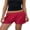 Red, variant on Rdhnmea Women’s Wide Leg Mesh Shorts Casual Elastic Waist Flap Pocket Shorts