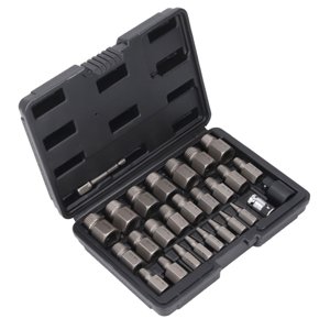 Ensemble d'extraction de boulons, ensemble d'outils d'extrants de boulon à double extrémité robuste 26PCS Ensemble pour le travail du bois
