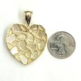 thumbnail image 5 of New 10k yellow gold nugget heart pendant charm fine gift  for women jewelry 6.9g, 5 of 12