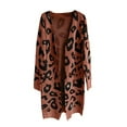 thumbnail image 4 of Fesfesfes Women Sweaters Long Sleeve Long Cardigan Leopard Printed Robe Tops Ladies Coats Blouse Tops with Pocket Under $10, 4 of 5