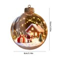 thumbnail image 3 of Liamobondopolis Glowing Christmas Story Ornament, Light Up Mini Scene with Santa and Cabin, Shatterproof Acrylic Hanging Decor, 3.14 Inches, 3 of 7