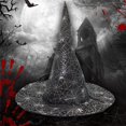 thumbnail image 4 of Sombrero de Bruja Verde para Halloween | Diseño Único con Colores Brillantes | Tela Suave | Ideal para Fiestas de Halloween y Cosplay - 38 X 33 Cm, 4 of 6