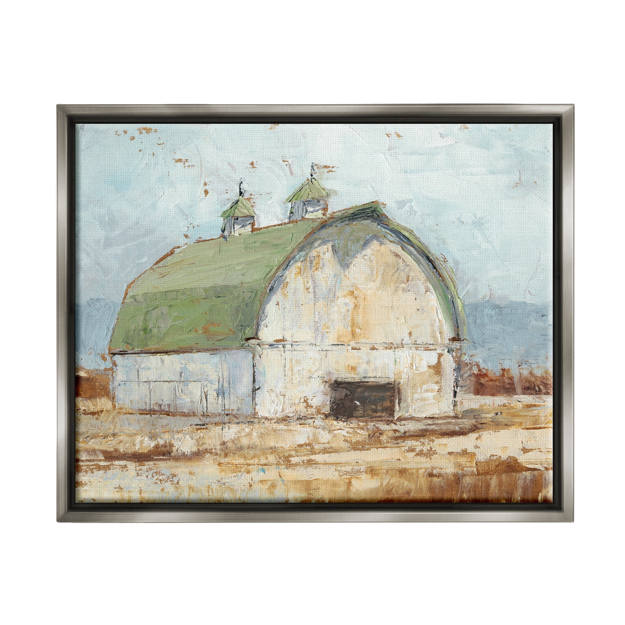 Stupell Industries Natural Earth Painted Barn Luster Gray Framed Floating Canvas Wall Art, 24x30, by Ethan Harper