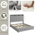 thumbnail image 3 of Bed Frame with 4 Storage Drawers, USB Charging Station, Led Lights, No Box Spring Needed, Easy Assembly, 3 of 7