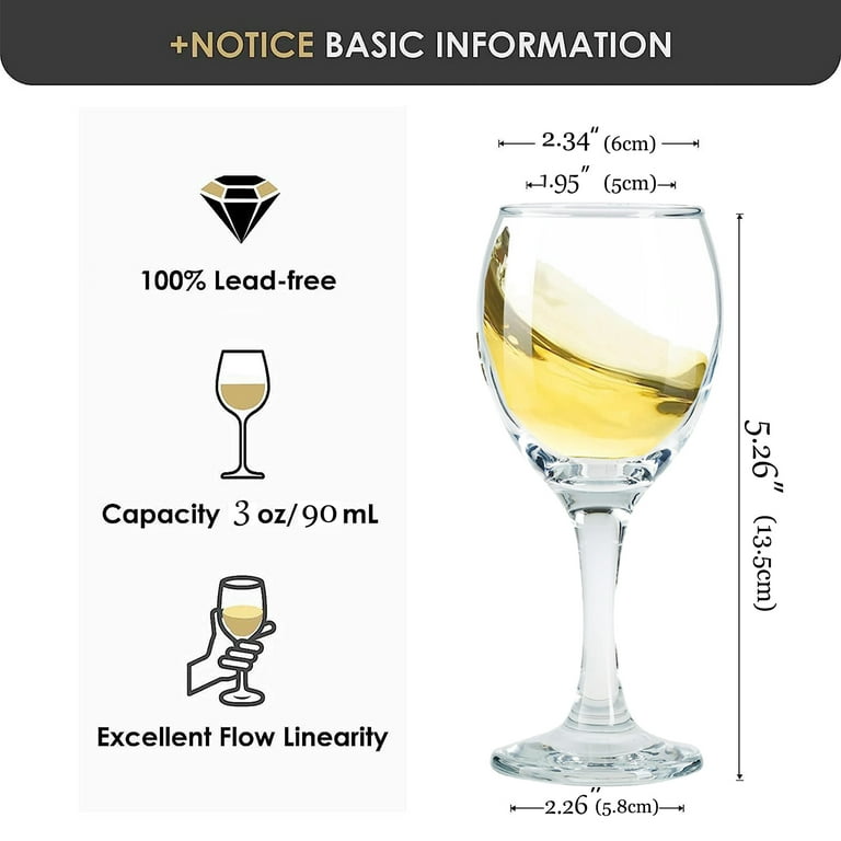 Soopiiso, Mini Wine Glasses Shot Glasses with Stem, 3 oz, Set of 6 -  Walmart.com