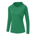 thumbnail image 6 of ManxiVoo Womens Fall Workout Hooded Top with Thumb Holes for Yoga Training Running and Gym Activities XXL Size Green, 6 of 7