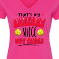 thumbnail image 4 of Inktastic That's My Awesome Niece Out There with Softballs Women's V-Neck T-Shirt, 4 of 5