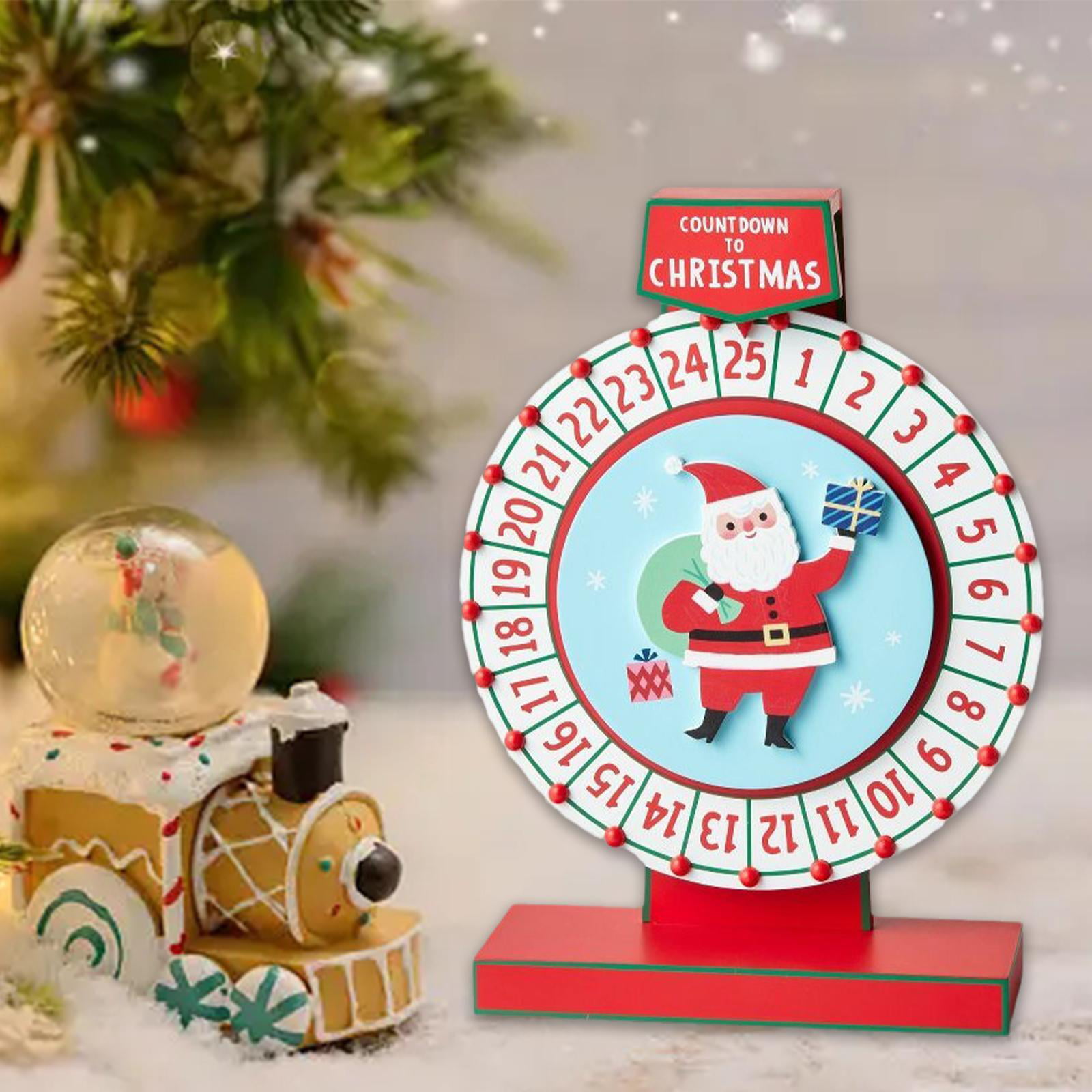 Wooden Santa Turntable Decor Christmas Countdown Advent Calendar Wheel  Ornament Assembled - Walmart.com