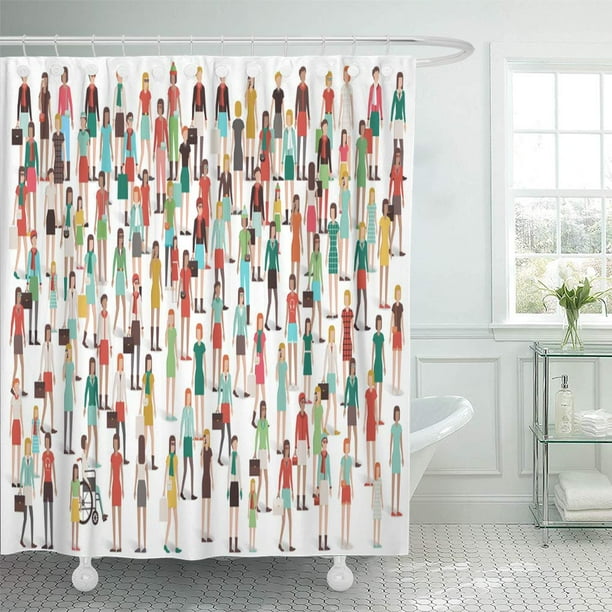 Suttom Woman Crowd Of Women Standing Together Diffe Ethnic Groups Shower Curtain 60x72 Inch Com Suttom Woman Crowd Of Women Standing, Standing Shower Curtain