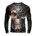 thumbnail image 2 of T-Shirt à Manches Longues pour Hommes avec Motif Os en Relief, Col Rond, pour Tenue Décontractée, 2 of 4