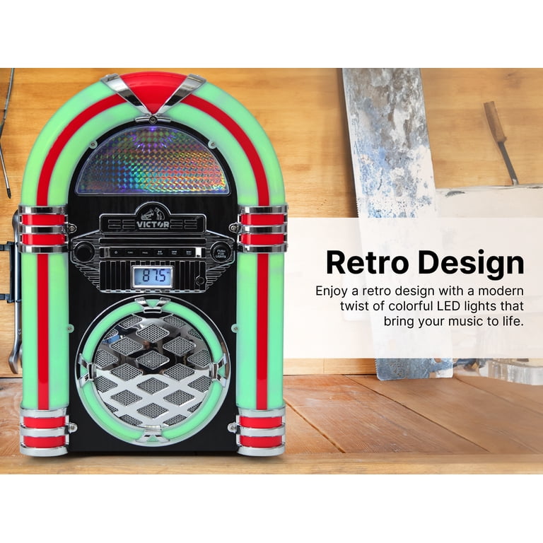 VICTOR Wilshire Desktop Bluetooth® Jukebox with FM Radio and