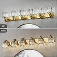 thumbnail image 4 of 6 Light Modern Crystal Bathroom Vanity Lights Gold Bathroom Light Fixtures Crystal Vanity Shower Lights Over Mirror, Mirror Glass Crystal Bathroom Vanity Lighting Fixtures, 4 of 7