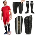 thumbnail image 1 of Espinilleras de fútbol MEIXINZHI para niños, jóvenes y adultos, negras, XL, 1 of 7