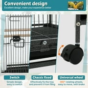 35 inch Birdcage with Stand Parrot Cage for Large Birds Parakeet Cage Wrought Iron Jaulas Para Pajaros with Play Open Top, Bottom Tray, 2 Feeders for Parakeets, Canary, Cockatiel