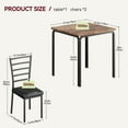 thumbnail image 6 of Jojoka 3 Piece Dining Set for 2, Table and 2 PU Leather Upholstered Chairs, Wood Top Breakfast Dinette for Small Space, Kitchen, Apartment, Dining Room, Rustic Brown (Metal Seat Back), 6 of 11
