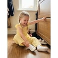 thumbnail image 5 of Loicainy Toddler Baby Girls 2Pcs Summer Outfits 12 18 24 Months 2T 3T 4T 5T Flying Sleeve Square Neck Solid Color Smocked Vest Tops and Elastic Waist Pants Clothes Set, 5 of 9