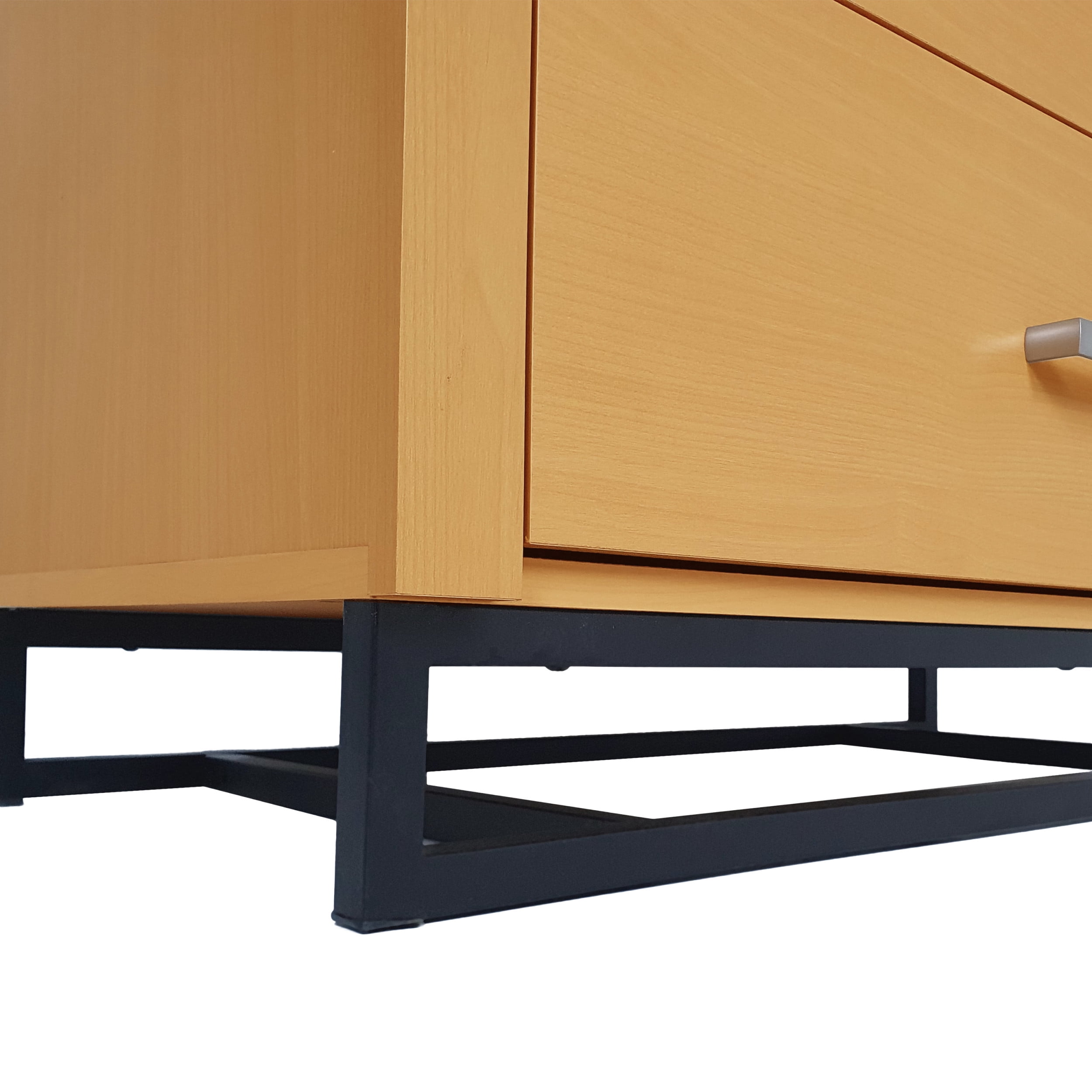 Noble House Cayuga Faux Wood 5 Drawer Dresser, Maple and Black