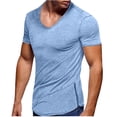 thumbnail image 1 of DPTALR Men's Summer Slim Casual Zipper Fit Patchwork Short Sleeve Tops Blouse, 1 of 4