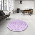 thumbnail image 3 of Ahgly Company Indoor Round Patterned Orchid Purple Area Rugs, 4' Round, 3 of 6