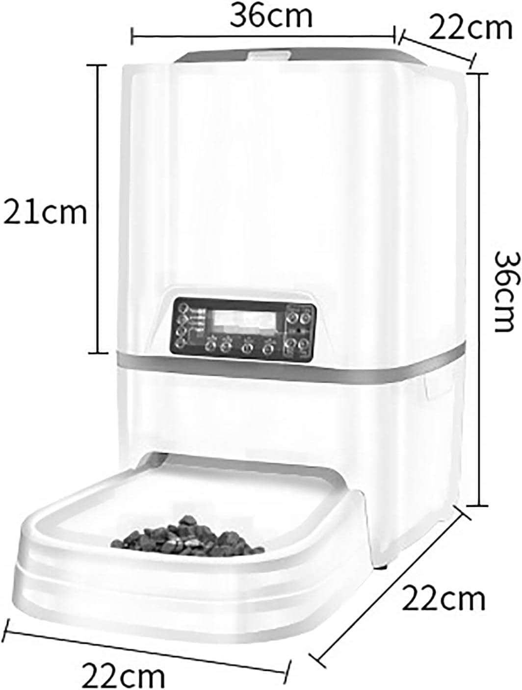 Automatic Cat Feeder, 6L Automatic Pet Dry Food Dispenser, Non-Clog Design, Automatic Feeder with Detachable and Recorder Blue