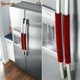thumbnail image 2 of Spencer 2/1 Pairs Refrigerator Door Handle Covers, Kitchen Appliance Decor Handle Cover Protector for Fridge Oven Dishwasher (Red), 2 of 8