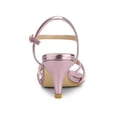 thumbnail image 2 of BLISSFUL STEP Chaussures pour Femmes Sandales à Talon Kitten à Bout Ouvert en PU avec Bride à la Cheville Ornée de Strass Rose 8, 2 of 7