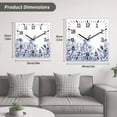 thumbnail image 5 of Blue Spring Floral Wooden Wall Clock Silent Non Ticking, Watercolor Botanical Summer Vintage Square Wall Clocks Battery Operated, Decor Clock for Home Office, Living Room, Kitchen, 12 Inch, 5 of 9
