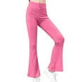 thumbnail image 2 of ATOGUTA Girls Flared Sweatpants High Waisted Leggings Yoga Bootcut Pants Full Length Bell Bottoms Size 5T-16, Hot Pink, 2 of 6