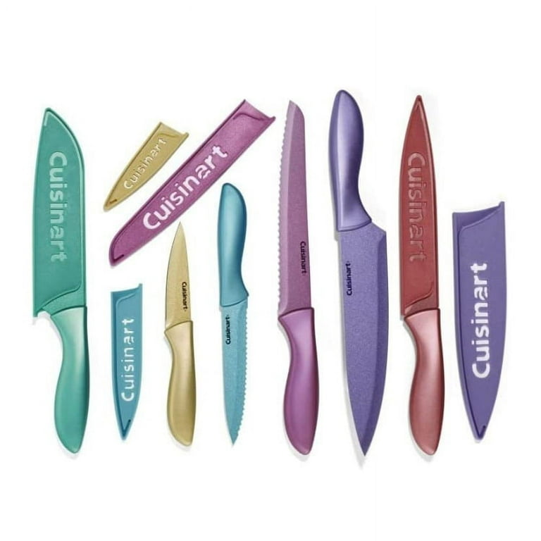 4x Cuisinart Knifes Set ~Yellow Red Purple Blue Ceramic Coated 502355 &  C7714PMC
