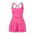 thumbnail image 4 of WENWU Summer Rompers for Women 2024 Tennis Skirt Dress Athletic Skort Romper Dress with Shorts Underneath Trendy Romper with Sleeves for Women Overall Woman, 4 of 4