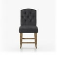 thumbnail image 3 of Furniture of America Liston Fabric Tufted Pub Chair in Dark Gray (Set of 2), 3 of 4