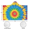 thumbnail image 3 of Wearable Blanket,Colorful Tie Dye Mandala Pattern Hooded Wearable Flannel Blanket for Adults & Teens with Buckle,Winter Poncho Shawl Wrap Cape,60"x80", 3 of 5