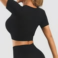 thumbnail image 4 of Bibifish Womens Activewear Sets 2Pcs Black Cropped Short Sleeve & Leggings Soft Sweat-Wicking Yoga Gym Running Sports Activewear Sets, 4 of 4