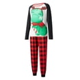 thumbnail image 3 of Gureui Parent-Child Christmas Nightclothes, Long Sleeve Christmas Cartoon Dinosaur Print Pattern Round Neck Tops Trousers Suit / Romper Sleepwear, 3 of 9