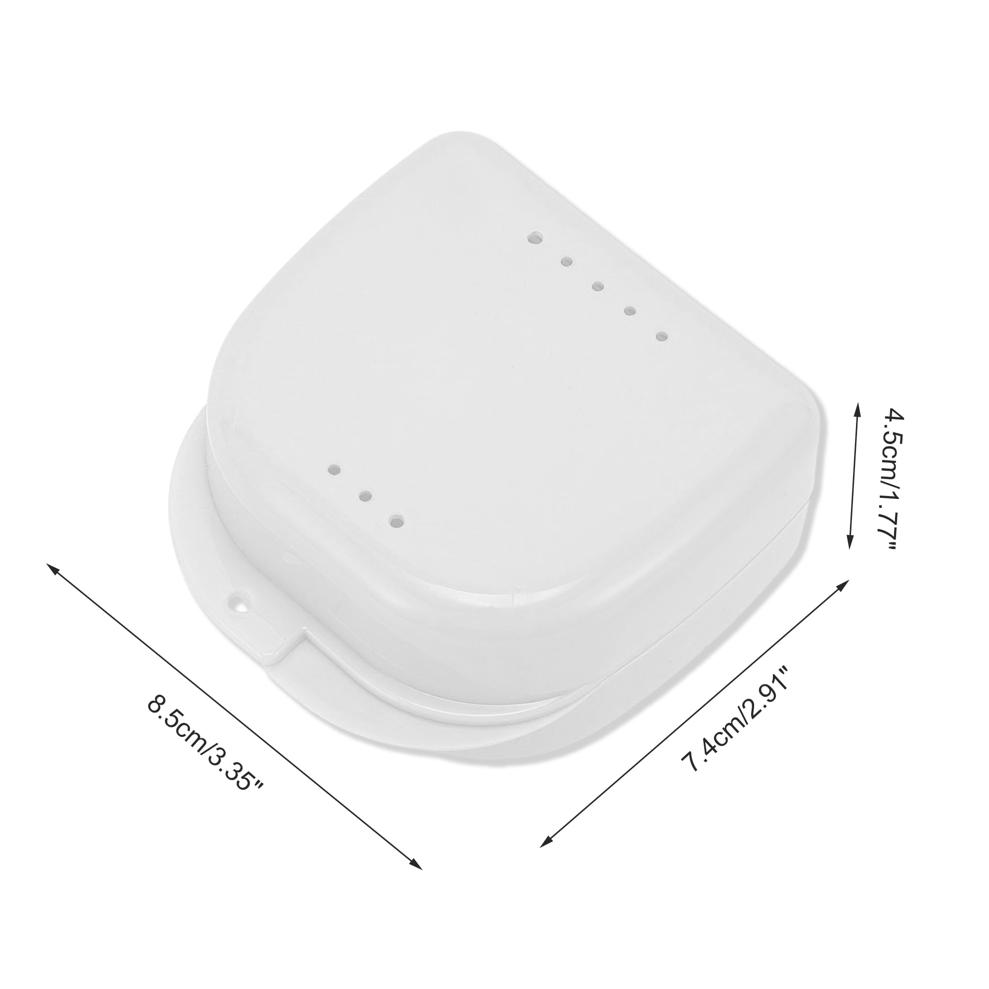 Unique Bargains Strapless Hole Portable Retainer Case Braces Box 1 Pc White