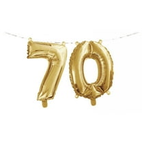 Creative Converting Gold Number Balloon Banner, 70th Birthday, 2 ct