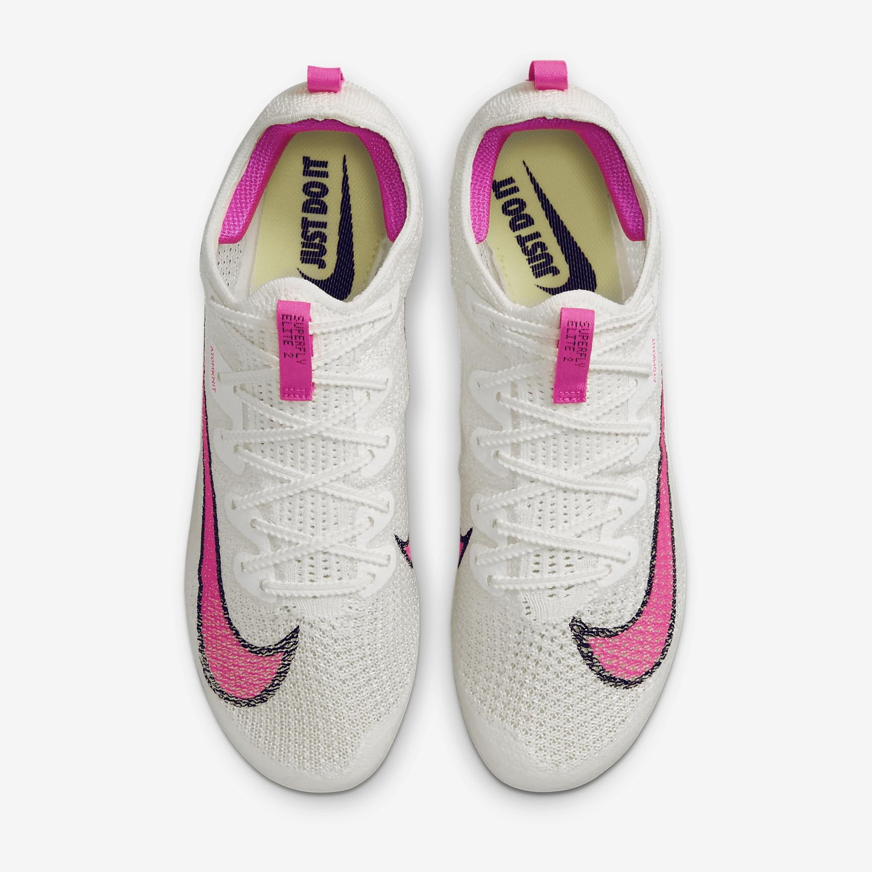 Nike Zoom Superfly Elite 2 Track & Field Sprinting Spikes (CD4382-101, Sail/Light Lemon Twist/Black/Fierce Pink) Size 14