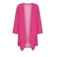 thumbnail image 5 of DondPO Women's Cardigans Lightweight Cardigans For Women 3/4 Sleeves Open Front Boho Draped Ruffles Plus Size Knit Cardigan Cardigan Sweaters for Women Beach Shirts for Women Pink L, 5 of 6
