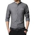 thumbnail image 4 of Men's Wrinkle-Resistant Soft Stand Collar Business Casual Slim Fit Shirt, 4 of 5