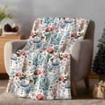 thumbnail image 2 of Snowman Christmas Sea Coral Starfish Shell Throw Blanket Flannel Fleece Throws, Xmas Ocean Theme Lightweight Super Soft Warm Blankets for Couch Sofa Bed All Season Use, 40x50 in, 2 of 9