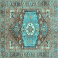 thumbnail image 1 of Ahgly Company Indoor Square Persian Light Blue Traditional Area Rugs, 5' Square, 1 of 4