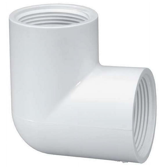 10 pc, Zoro Select PVC Elbow, 90 Degrees, FNPT x FNPT, 1/2 in Pipe Size