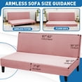 thumbnail image 4 of JIATER Futon Slipcovers Stretch Armless Futon Bed Covers Machine Washable Furniture Protector,Gray Rose, 4 of 7