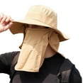thumbnail image 1 of CSChome Sun Protection Hat Unisex Hat with Face Front Cover Face Neck Protection Hollow Mesh Windproof Fixed Strap UV Foldable Sunscreen Breathable, 1 of 7