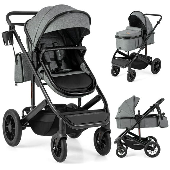 Infans 3-in-1 Newborn Stroller Folding Convertible High Landscape Toddler Stroller