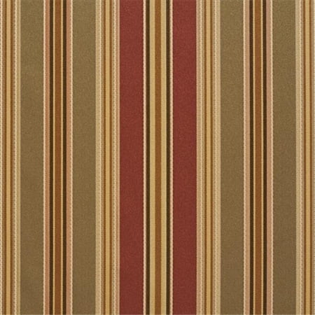 Designer Fabrics U0190C 54 in. Wide Green, Burgundy And Gold Striped Silk Satin Upholstery