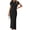 Black, variant on Cap Sleeve Solid Color Women Ribbed Knit Dress Casual Maxi Sweater Dresses