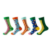 VOSS 5 Pairs Women Socks Print Socks Gifts Cotton Long Funny Socks For Women Novelty Funky Cute Socks