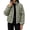 Army Green, variant on Women Polka Dot Quilted Jacket Stand Collar Zip Front Contrast Piping Diamond Pattern Side Pockets Long Sleeve for City Errands and Weekend Walks