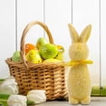 thumbnail image 2 of Easter Flocked Bunny Figurines with Bow Ties, 9 Inch Adorable Rabbit Tabletop Decor for Spring & Easter, Cute Home & Garden Ornaments for Easter Celebration, 2 of 6